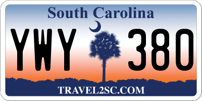 SC license plate YWY380