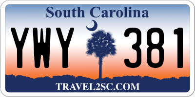 SC license plate YWY381