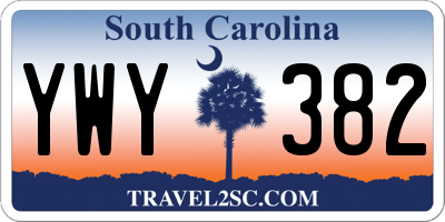 SC license plate YWY382
