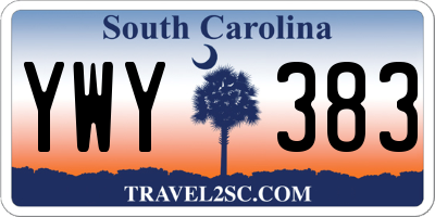 SC license plate YWY383