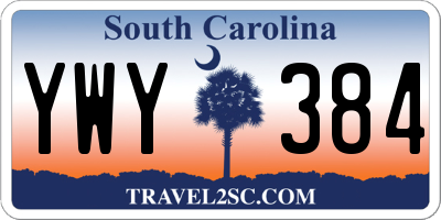 SC license plate YWY384