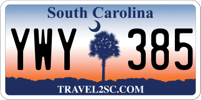 SC license plate YWY385