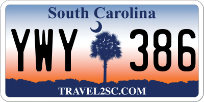 SC license plate YWY386