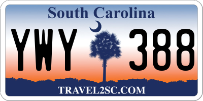 SC license plate YWY388