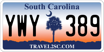 SC license plate YWY389