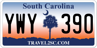SC license plate YWY390