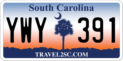SC license plate YWY391