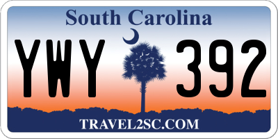 SC license plate YWY392