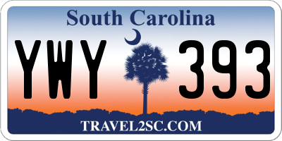 SC license plate YWY393