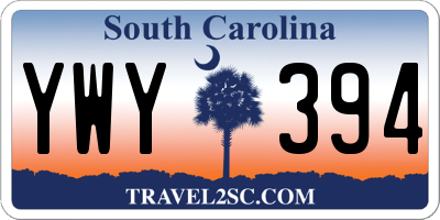 SC license plate YWY394