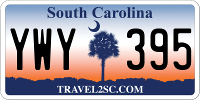 SC license plate YWY395