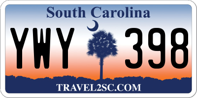 SC license plate YWY398