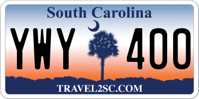 SC license plate YWY400