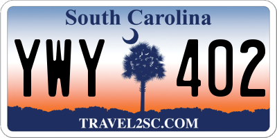 SC license plate YWY402
