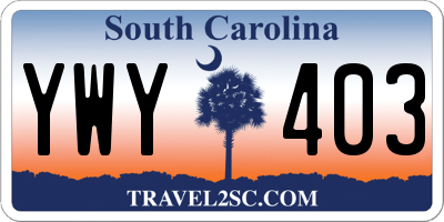SC license plate YWY403