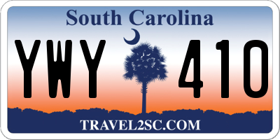 SC license plate YWY410
