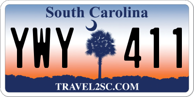 SC license plate YWY411