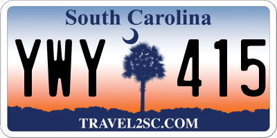 SC license plate YWY415