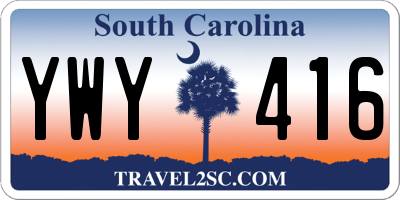 SC license plate YWY416