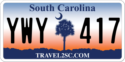 SC license plate YWY417