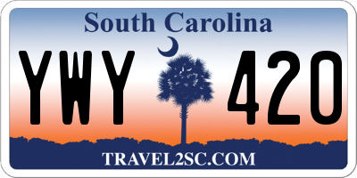 SC license plate YWY420