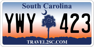 SC license plate YWY423