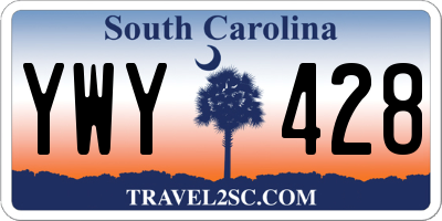 SC license plate YWY428