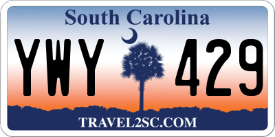 SC license plate YWY429