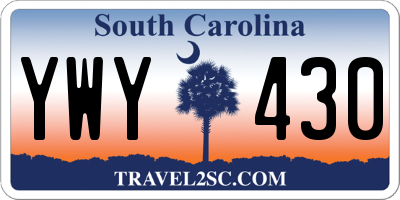 SC license plate YWY430