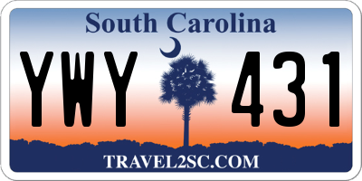 SC license plate YWY431