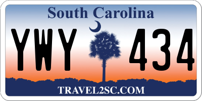 SC license plate YWY434