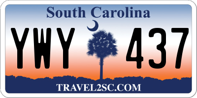 SC license plate YWY437