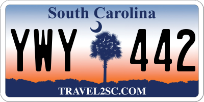 SC license plate YWY442