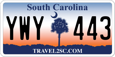 SC license plate YWY443