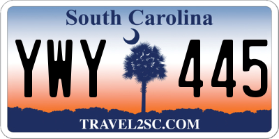 SC license plate YWY445