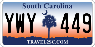 SC license plate YWY449