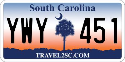 SC license plate YWY451