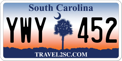 SC license plate YWY452