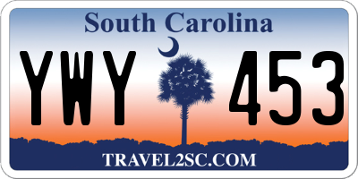 SC license plate YWY453