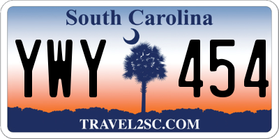 SC license plate YWY454
