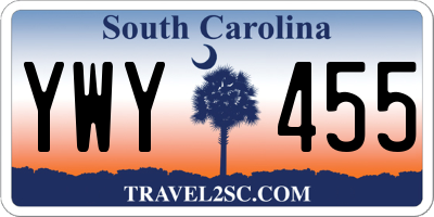 SC license plate YWY455