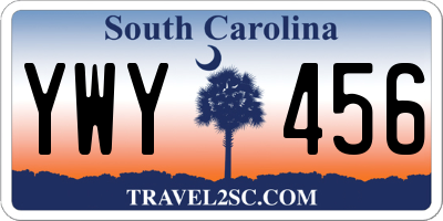 SC license plate YWY456