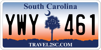 SC license plate YWY461