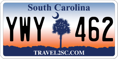 SC license plate YWY462