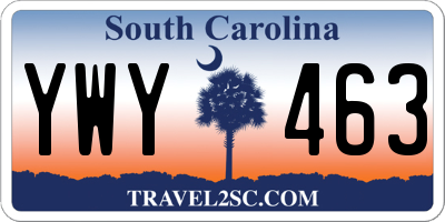 SC license plate YWY463