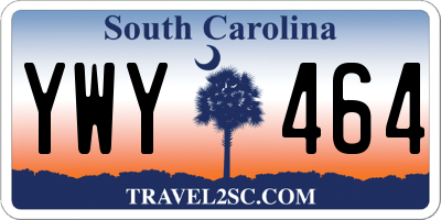 SC license plate YWY464