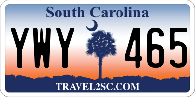 SC license plate YWY465