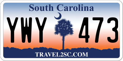SC license plate YWY473