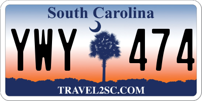 SC license plate YWY474