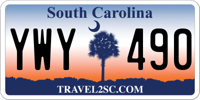 SC license plate YWY490